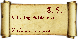Blikling Valéria névjegykártya